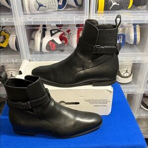 Express Black Leather Men's Buckle Boots